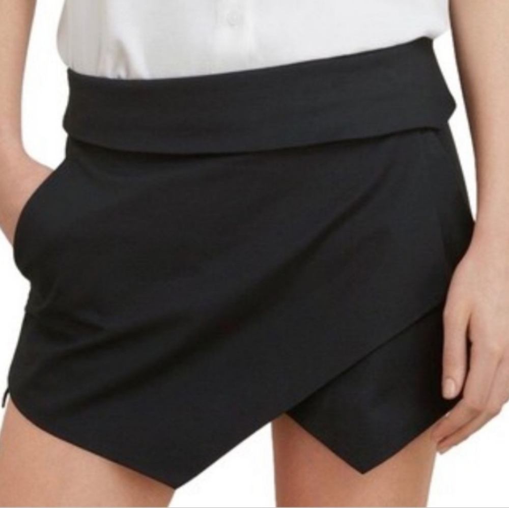 Zara Black double Asymmetrical Mini Skort